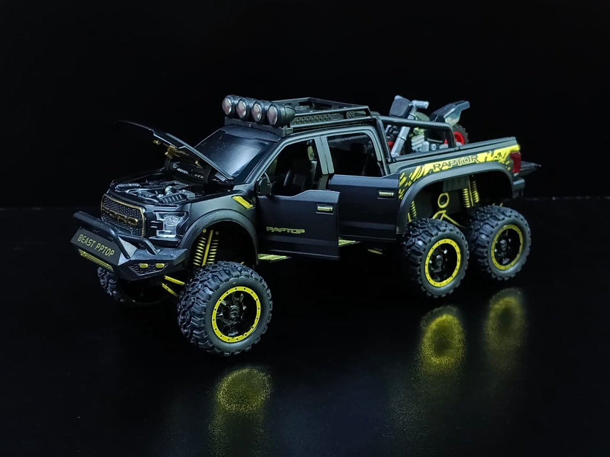 Ford F150 Raptor Negra con moto (22 centimetros) - Imagen 2