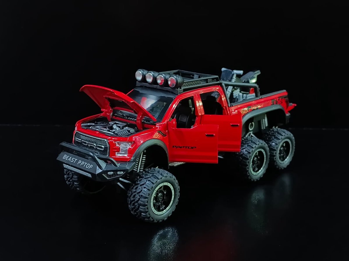 Ford F150 Raptor Roja con moto (22 centimetros) - Imagen 2