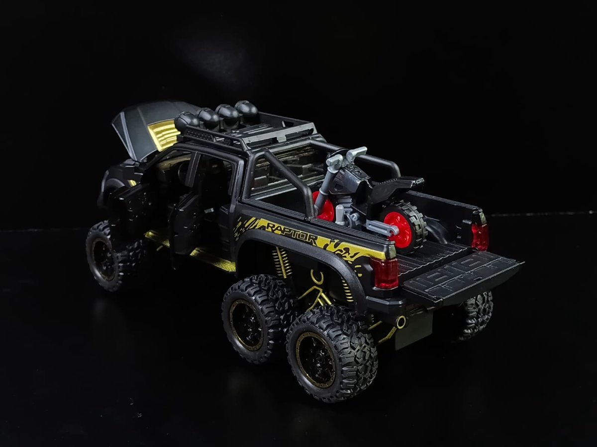 Ford F150 Raptor Negra con moto (22 centimetros) - Imagen 3