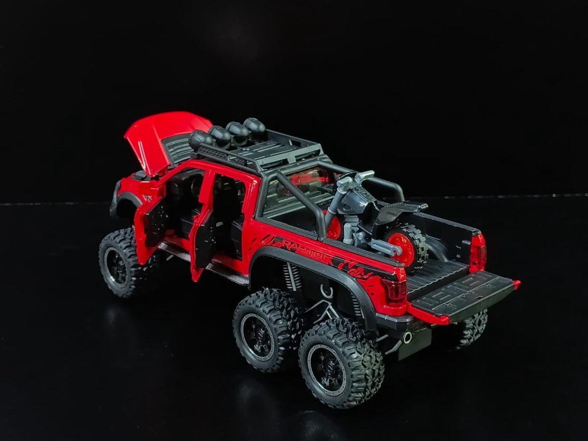 Ford F150 Raptor Roja con moto (22 centimetros) - Imagen 3
