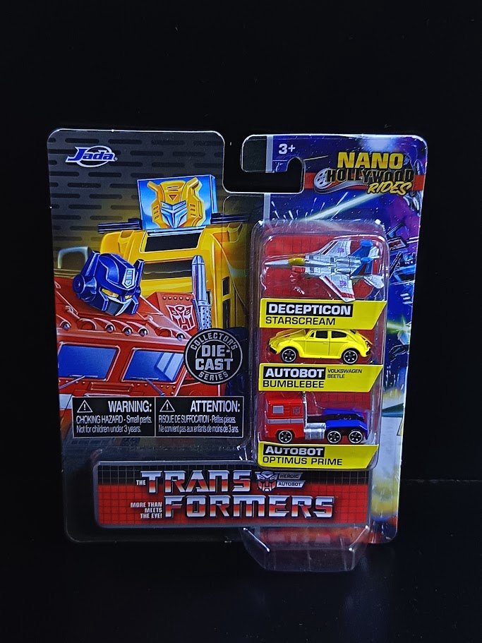 Transformers Tripack (Starscream, Bumblebee, Optimus Prime) – Jada Nano Machine