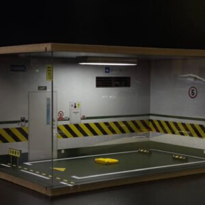 Estacionamiento con madera y acrilico Autos 1:18 36x22x19